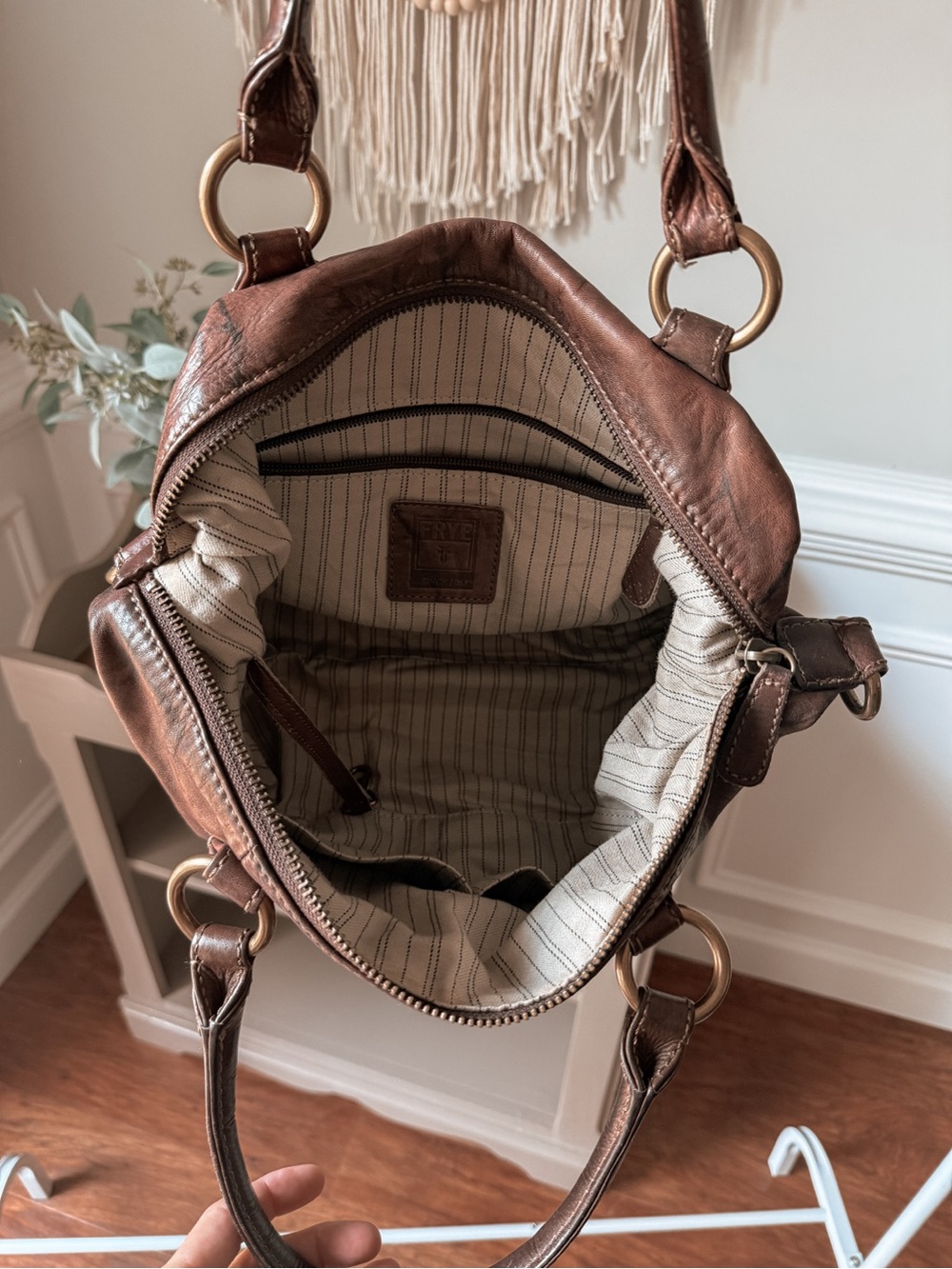 Frye Rustic Brown Leather Satchel - Picture 4 of 4